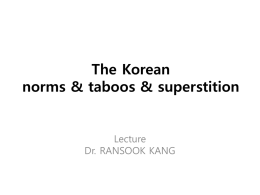 Korean norms & Taboo