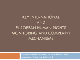 International and European human rights complaint mechanisms