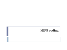 MIPS coding - Florida State University