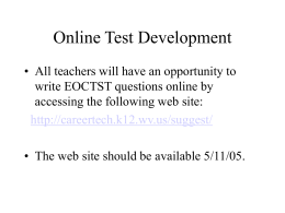 Online Test Development
