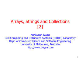 Arrays, Strings, and Collections