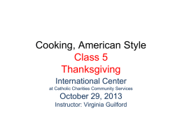 Cooking, American Style Class 1