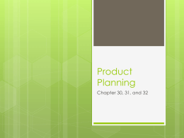 Product Planning - Northside Marketing Education