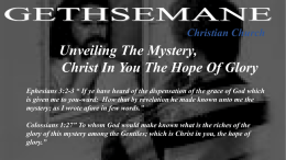 Sunday’s Message - Gethsemane Christian Church