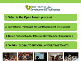 GUIDE TO - Open Forum for CSO Development Effectiveness