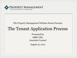 Property Management Webinar Series The New Repair