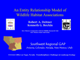An Entity Relationship Model of Wildlife Habitat Relations