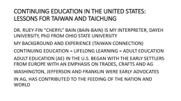 CONTINUING EDUCATION IN THE UNITED STATES: LESSONS …