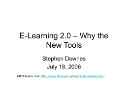 E-Learning 2.0 – Why the New Tools