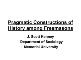 Pragmatic Constructions of History among Freemasons