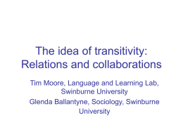 The idea of transitivity: Relations and collaborations