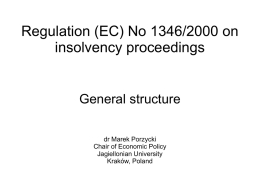 Rozporządzenie nr 1346/2000 w sprawie postępowania