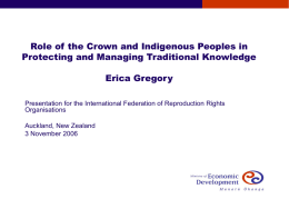 Traditional Knowledge and Intellectual Property