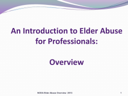 Preventing Elder Abuse Training For All Staff