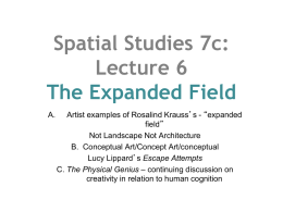 SpatialStudies 7c: Lecture 5 The Expanded Field