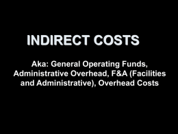 INDIRECT COSTS - Oklahoma State Regents for Higher Education