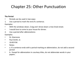 Chapter 23: Other Punctuation