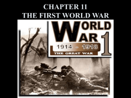 CHAPTER 11 THE FIRST WORLD WAR