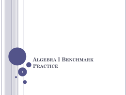 5th Grade Mathematics Benchmark Practice
