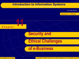 Chapter 11: Security & Ethical Challenges of e