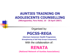 AUNTIES/UNCLES TRAINING ON ADOLESCENTS COUNSELLING