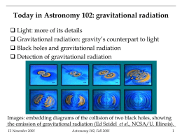 Today in Astronomy 102: gravitational radiation