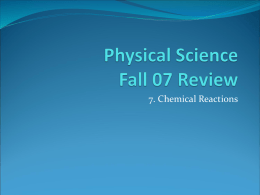 Physical Science Fall 07 Review