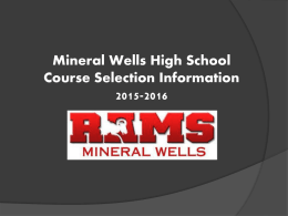 CREDITS - Mineral Wells ISD