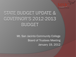 Jan 19 2012 - Mt. San Jacinto College