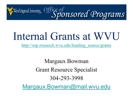 Internal Grants at WVU