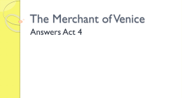 The Merchant of Venice - English First Additional Language