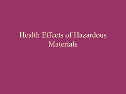 Health Effects of Hazardous Materials