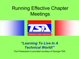 Running Effective Chapter Meetings