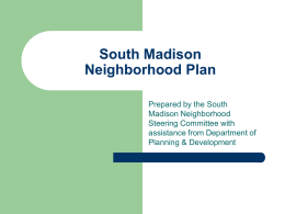 South Madison Neighborhood Plan