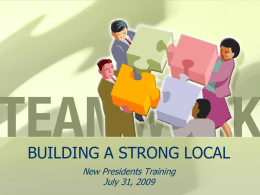 Building a Strong Local - Illinois Education Association