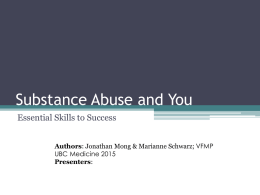 Substance Abuse - Collaborating Center for Prison Health