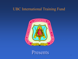 UBC Apprenticeship and Training Fund of North America