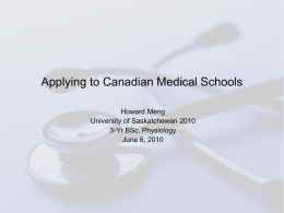 Applying to Canadian Medical Schools