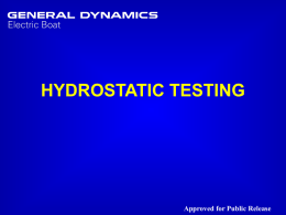 HYDROSTATIC TESTING - Electric Boat Corporation