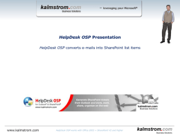 HelpDesk OSP, Slideshow presentation
