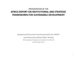 AFRICA REPORT ON INSTITUTIONAL AND STRATEGIC …