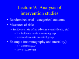 Measures of effect in intervention studies