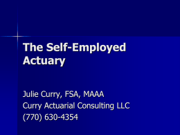 Working as a Self-Employed Actuary
