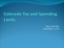 Colorado Tax and Spending Limits