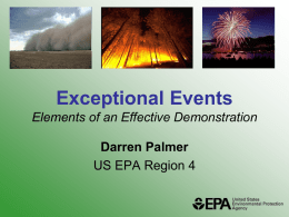 Exceptional Events Elements of an Effective Demonstration