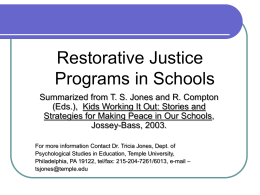 Restorative Justice - Conflict resolution