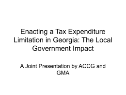 The Local Government Impact of Enacting a Tax Expenditure