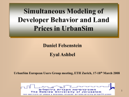 Simultaneous Model of Land Developer Behavior and Land Prices