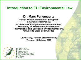 The EU’s Environmental Policy and Sustainable