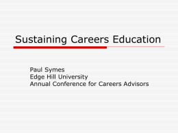 Sustaining Careers Education